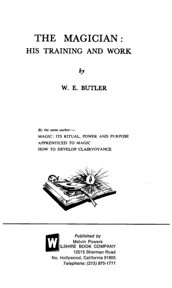 W.E. Butler - The Magician cover