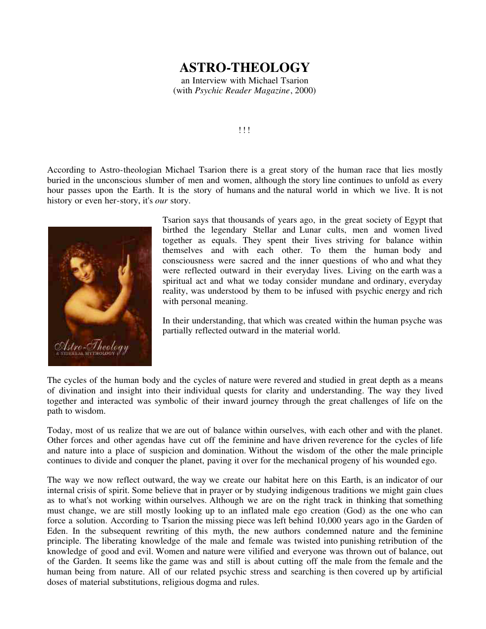 Michael Tsarion - Astro-Theology Interview cover