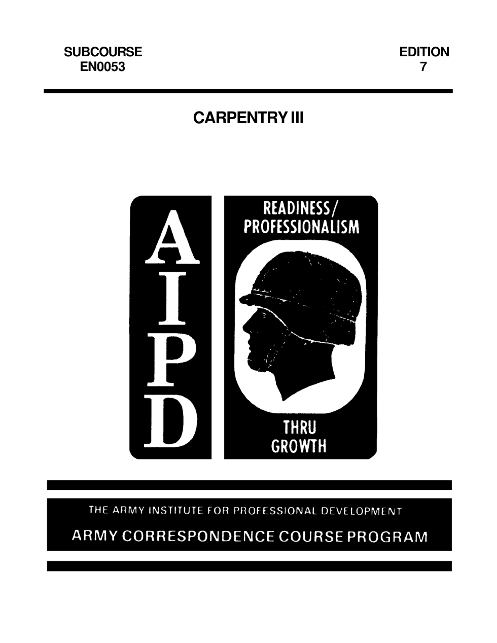 ARMY Engineer - Carpentry III xxxx 66 pages cover
