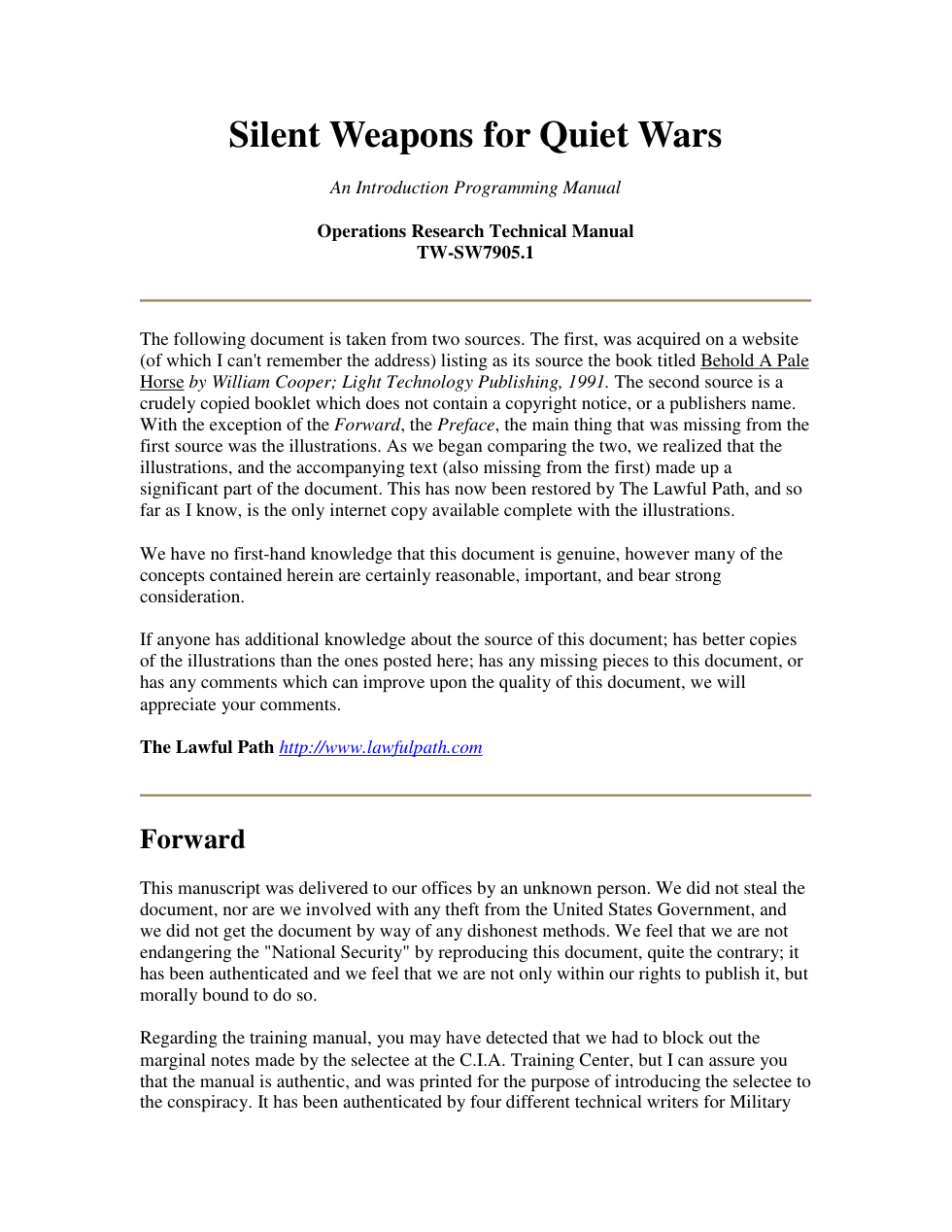 Silent Weapons For Quiet Wars cover