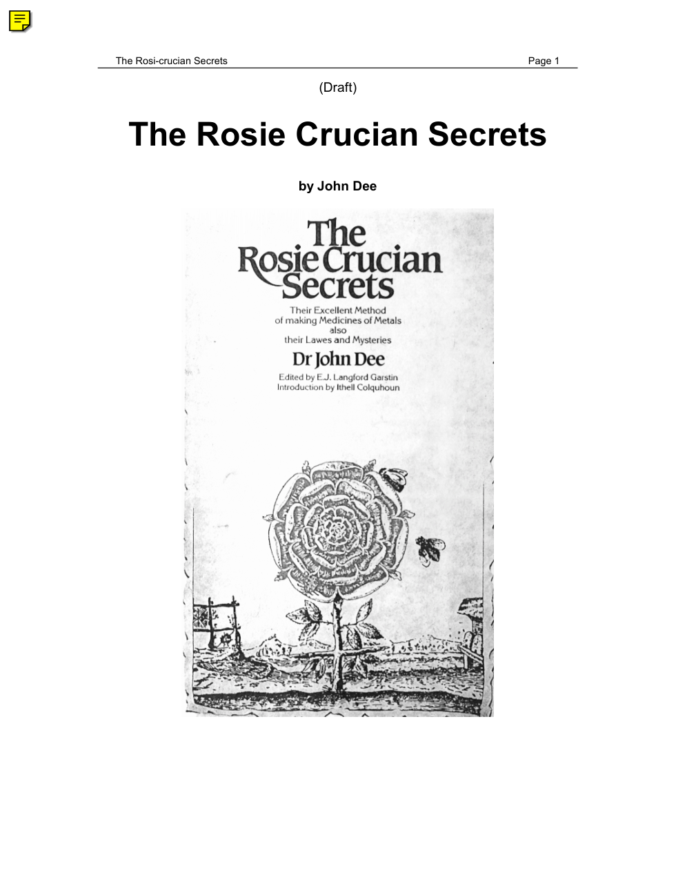 John Dee - Rosicrucian Secrets cover