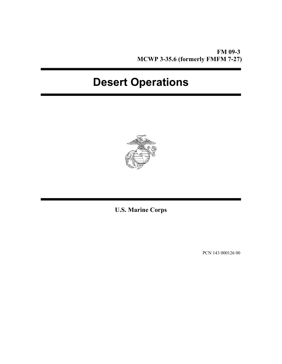 MCWP 3-35.6 Desert Operations cover