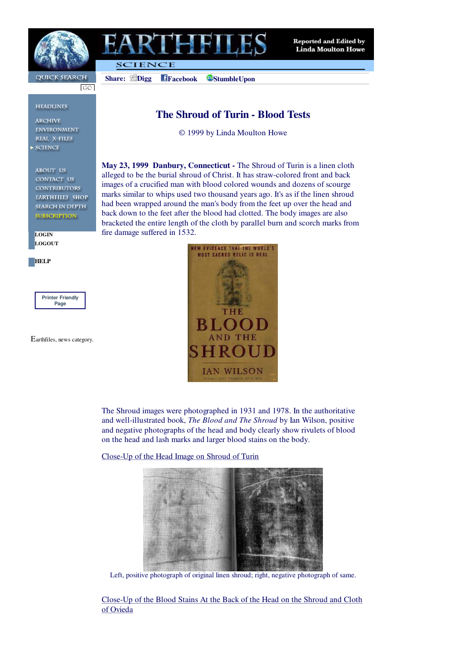 05 23 1999 The Shroud of Turin - Blood Tests cover