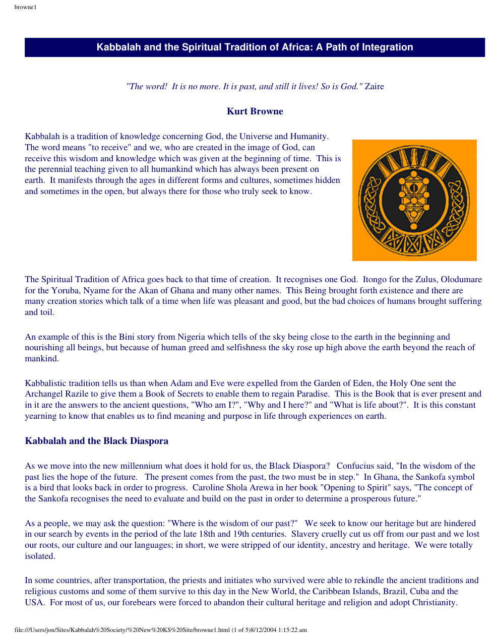 A Kabbalistic Perspective on the Yoruba African Tradition cover