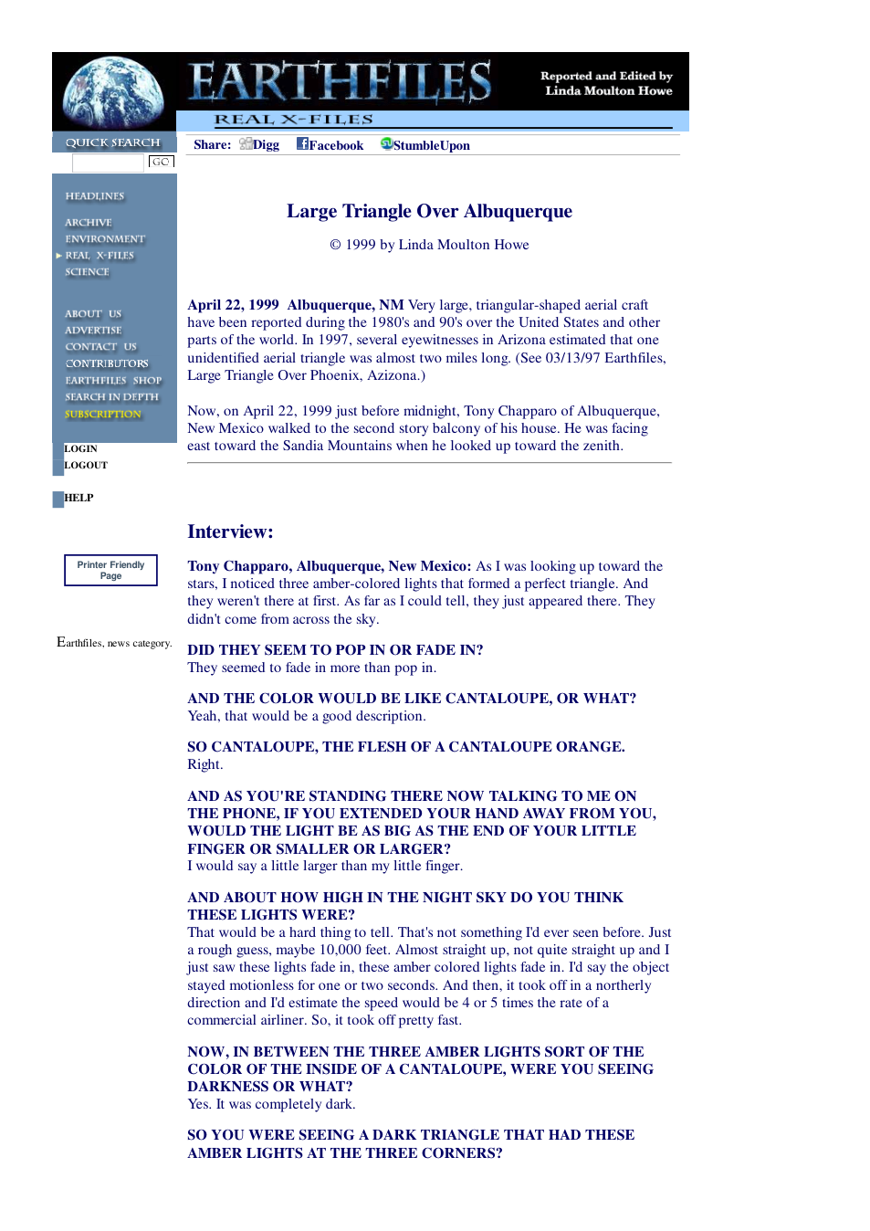 04 22 1999 Large Triangle Over Albuquerque cover