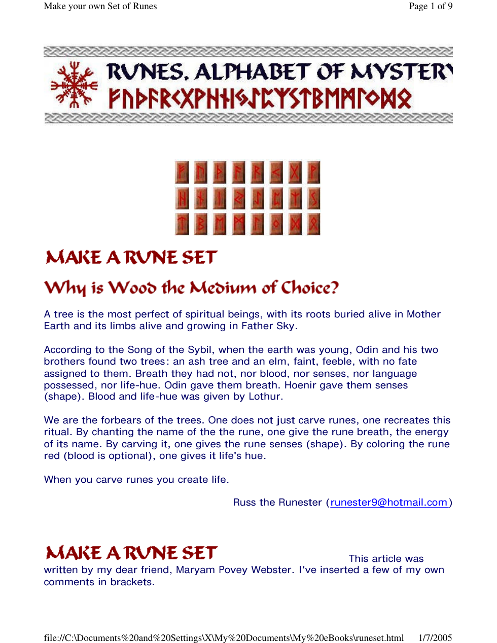 Make a Rune Set cover