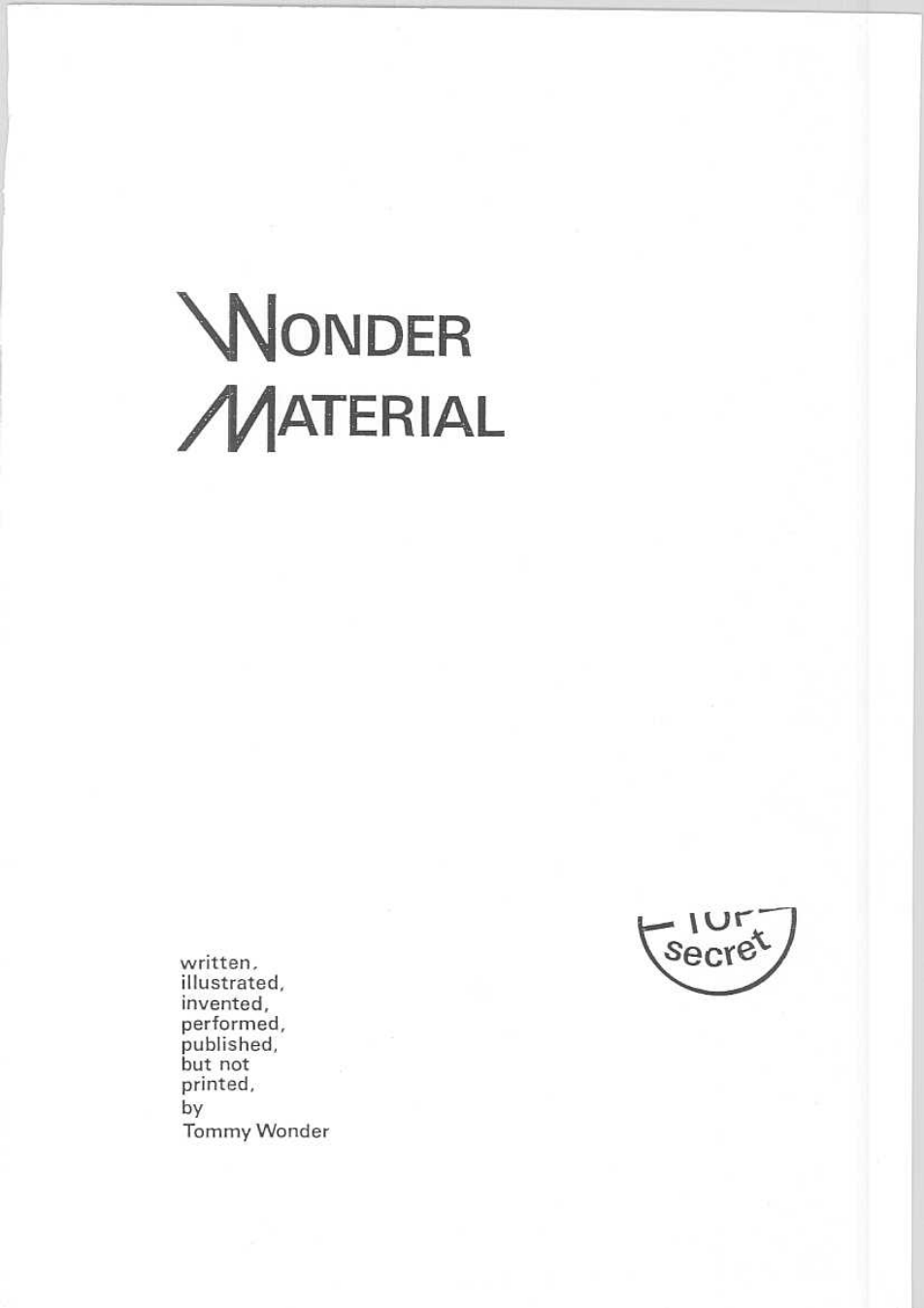 Tommy Wonder - Wonder Materials cover