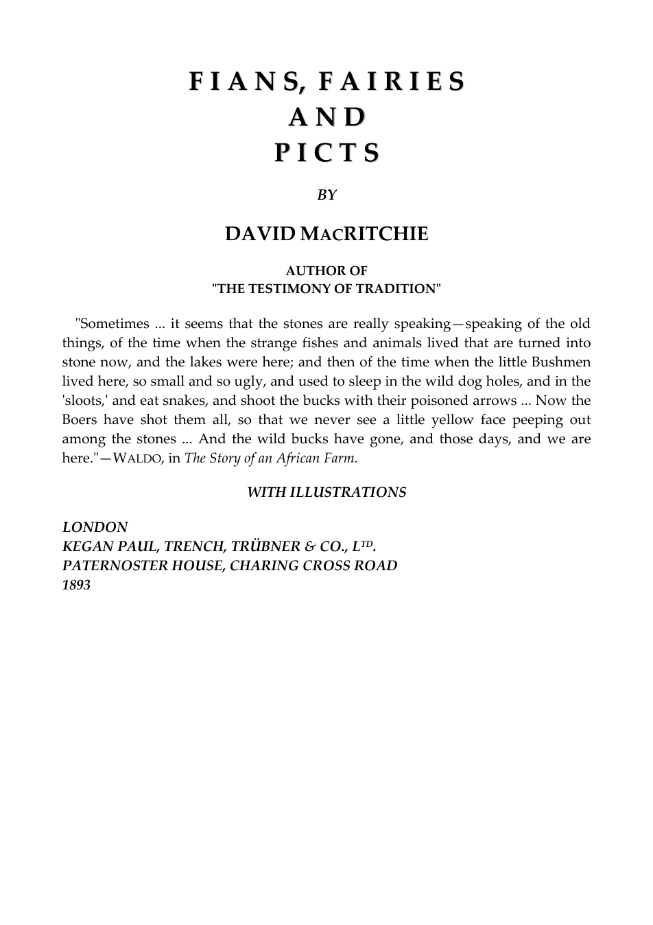 Fians, Fairies & Picts - D MacGregor cover