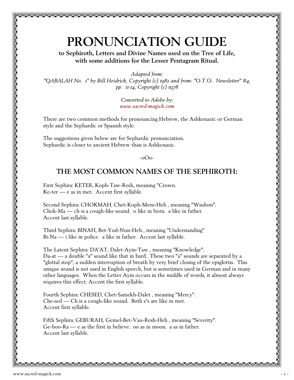 Tree of Life Pronunciation Guide cover