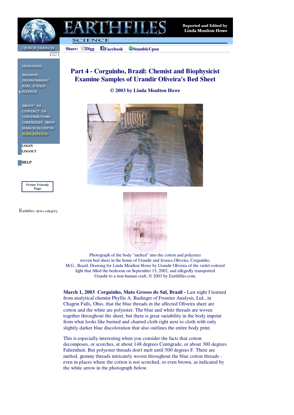 03 01 2003 Part 4 - Corguinho, Brazil Chemist and Biophysicist Examine Samples of Urandir Oliveira's Bed Sheet cover