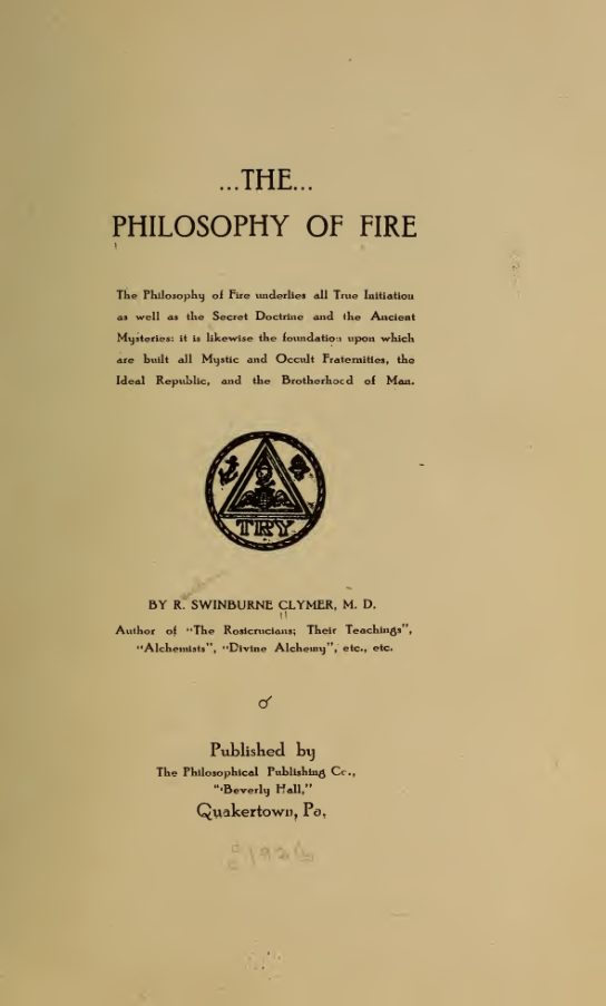 The Philosophy Of Fire(1920) cover