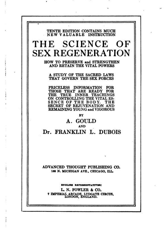The Science of Sex Regeneration - A Gould & F Dubois cover