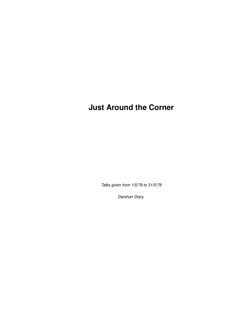 Just Around the Corner cover
