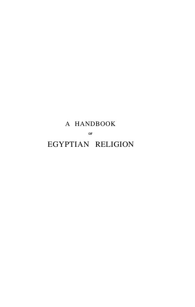 Handbook Of Egyptian Religion cover