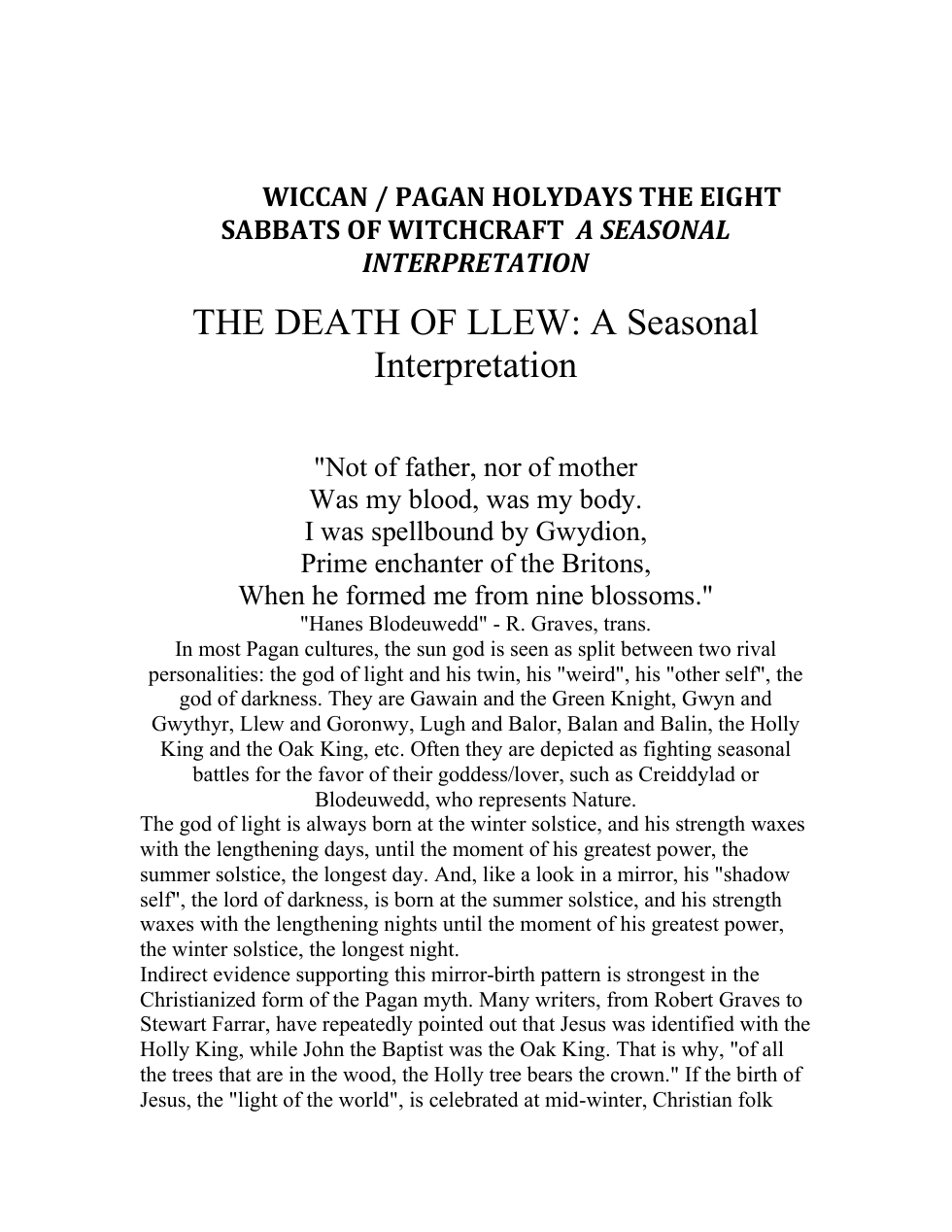 Sabbats Of Witchcraft cover