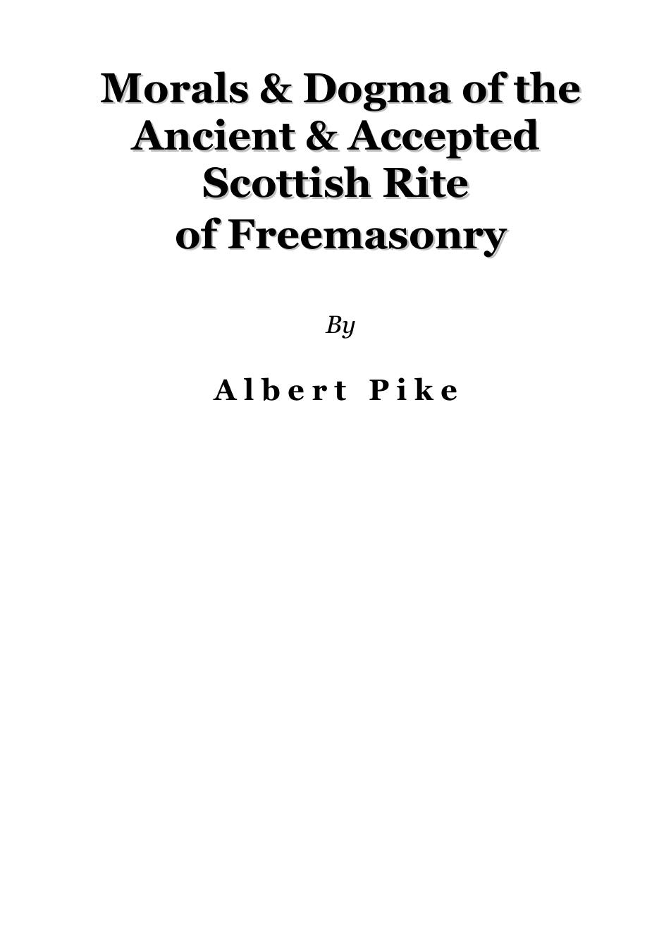 Morals And Dogma - A. Pike cover