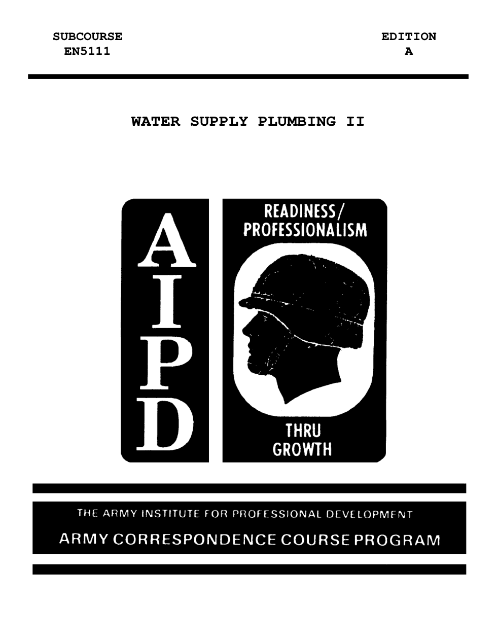 ARMY Plumbing II - Water Supply EN5111 78 pages cover