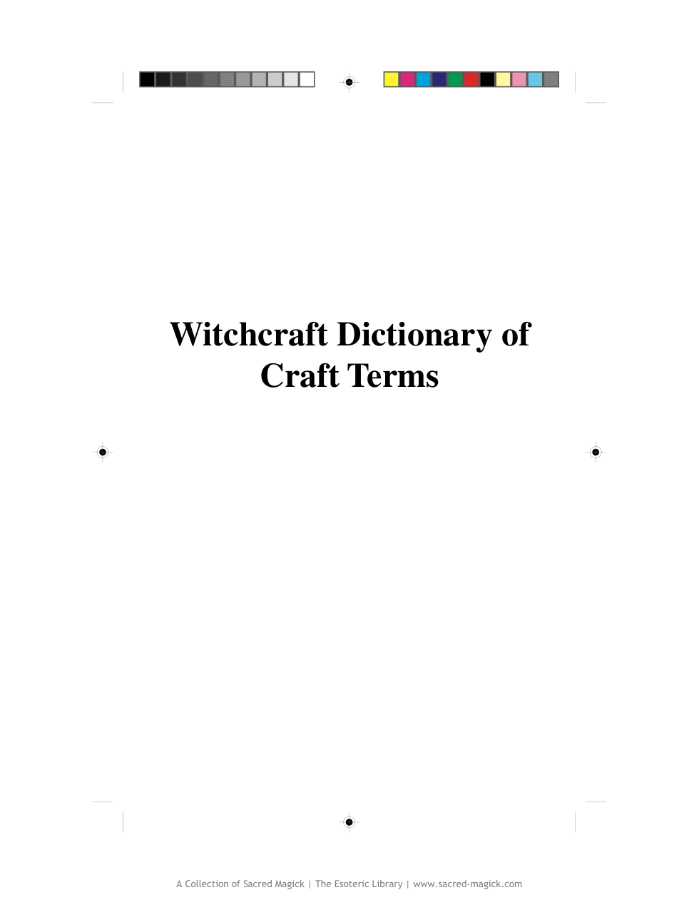 Witchcraft Dictionary of Craft Terms cover
