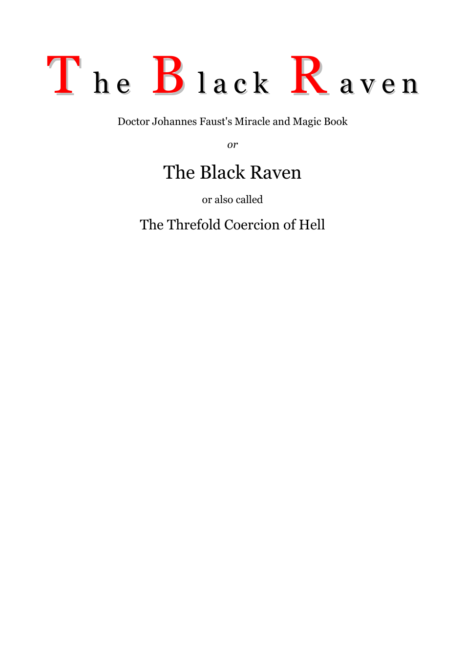 The Black Raven - J Faust cover