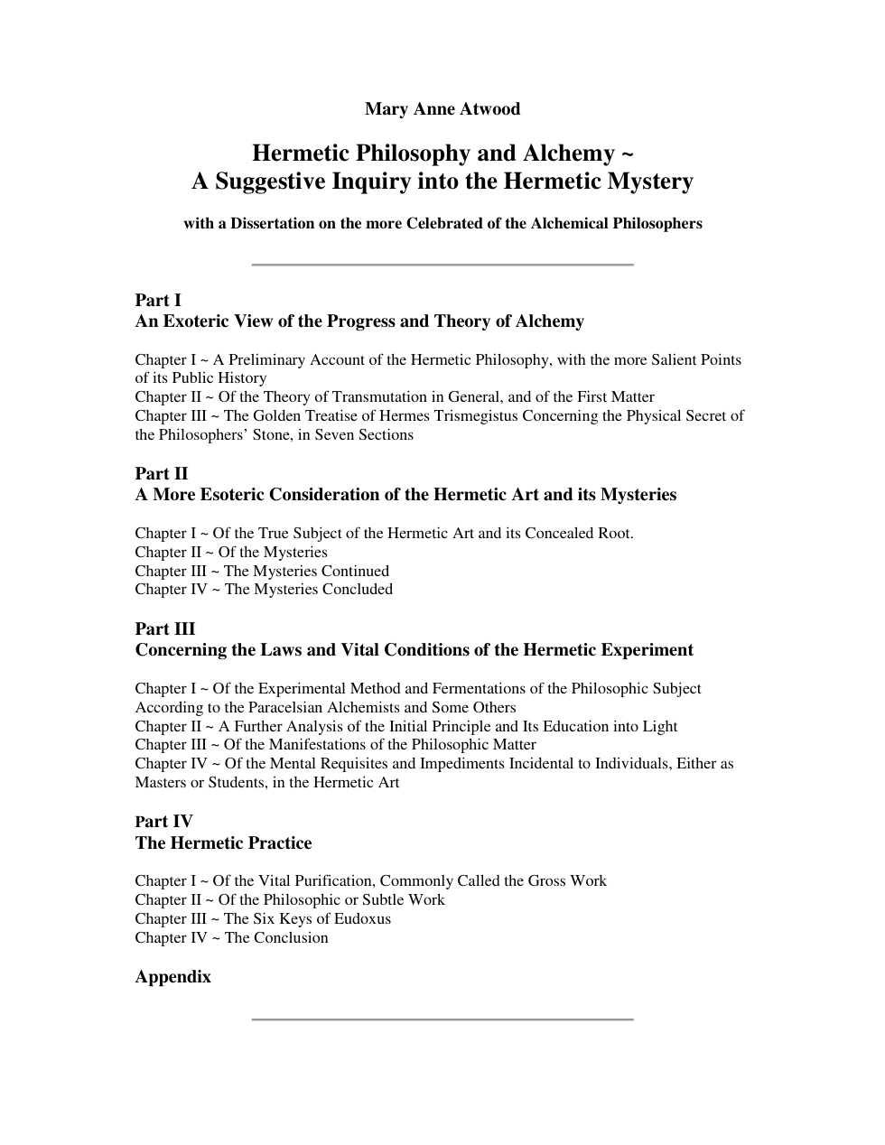 Hermetic Philosophy and Alchemy cover