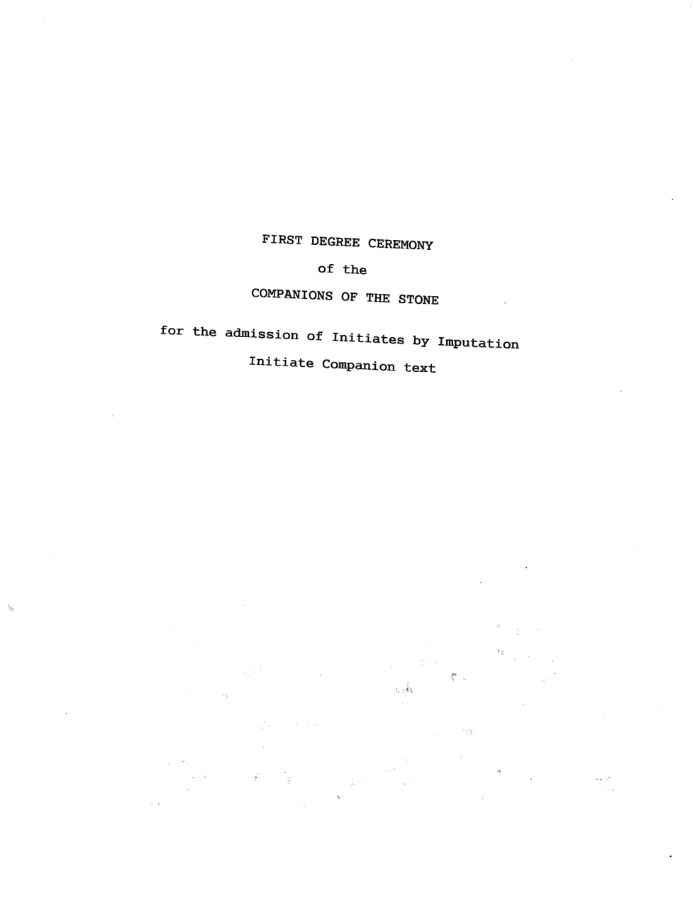 1994 Draft First Degree cover
