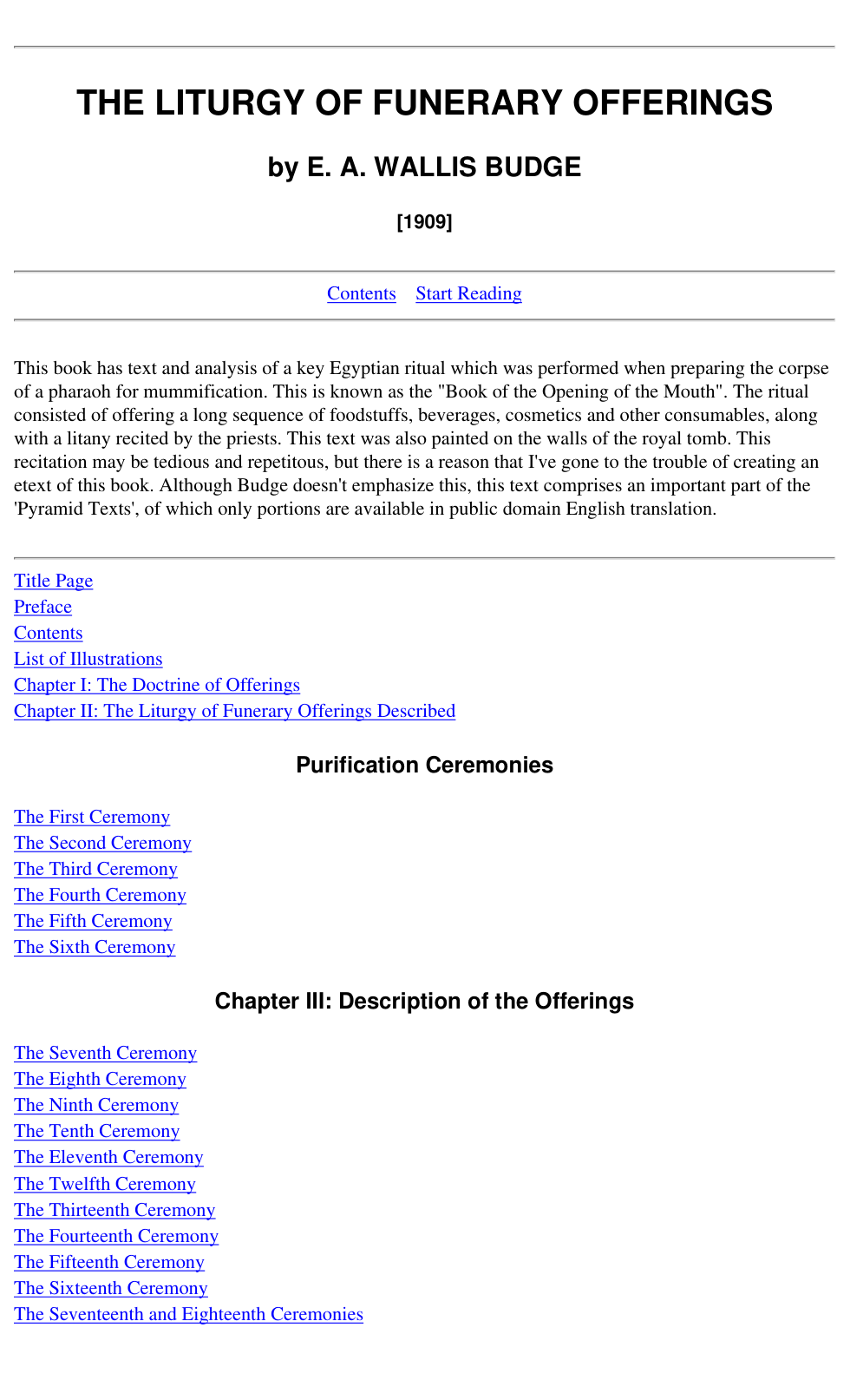 Liturgy Of Funerary Offerings cover
