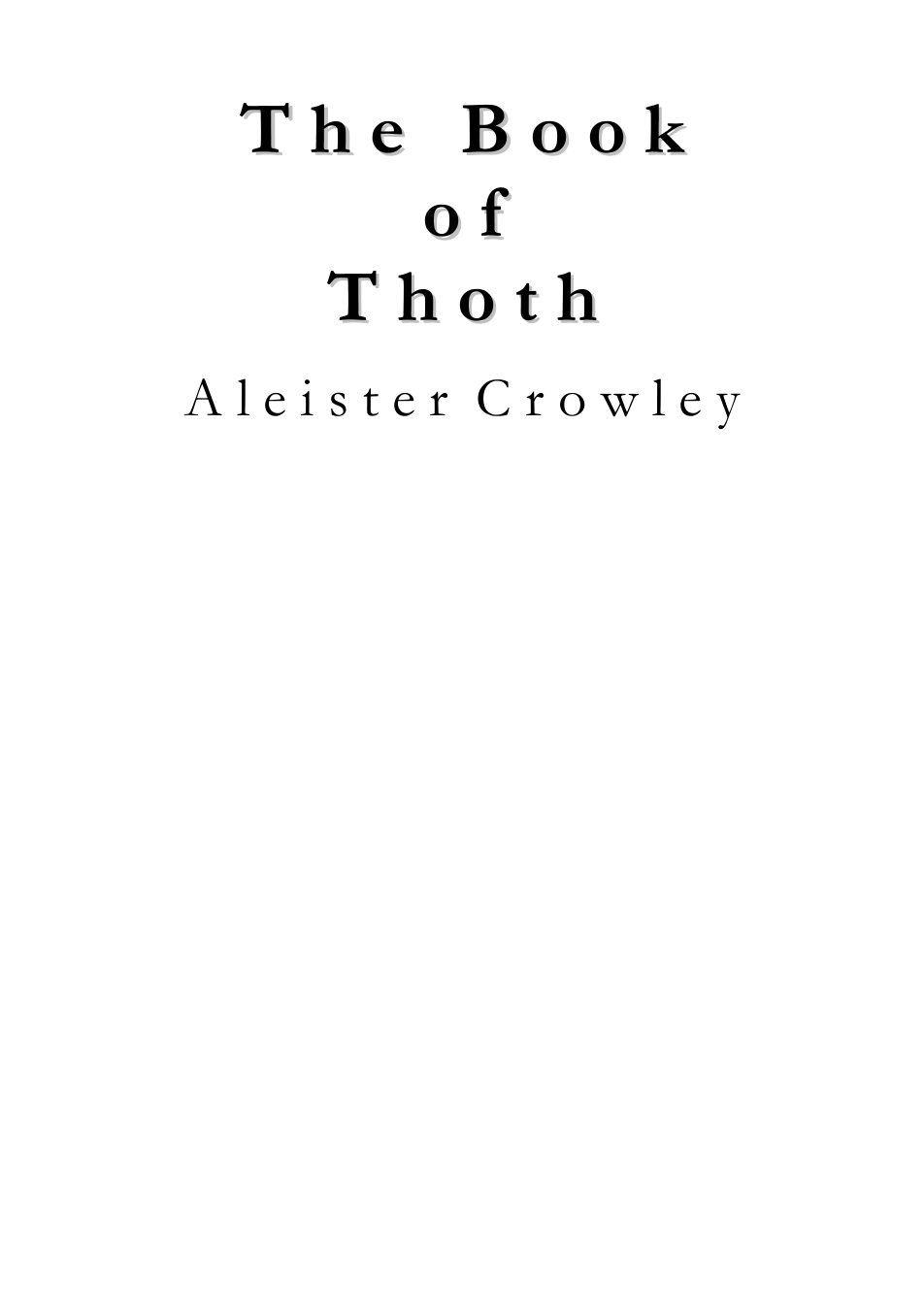 The Book Of Thoth - A Crowley cover