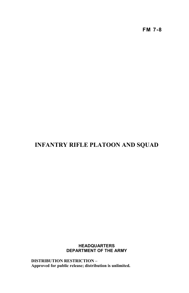 FM 7-8 Infantry Rifle Platoon and Squad cover