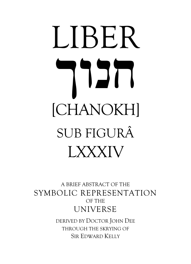 Liber [Chanokh] - J Dee cover