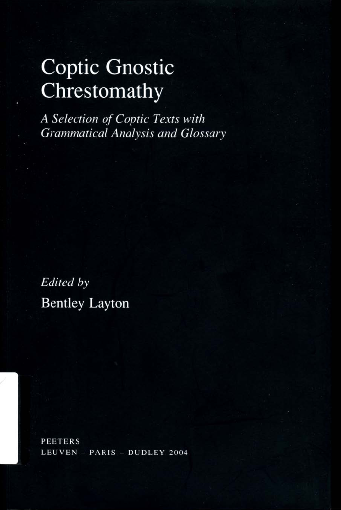 Bentley Layton - Coptic Gnostic Chrestomathy cover