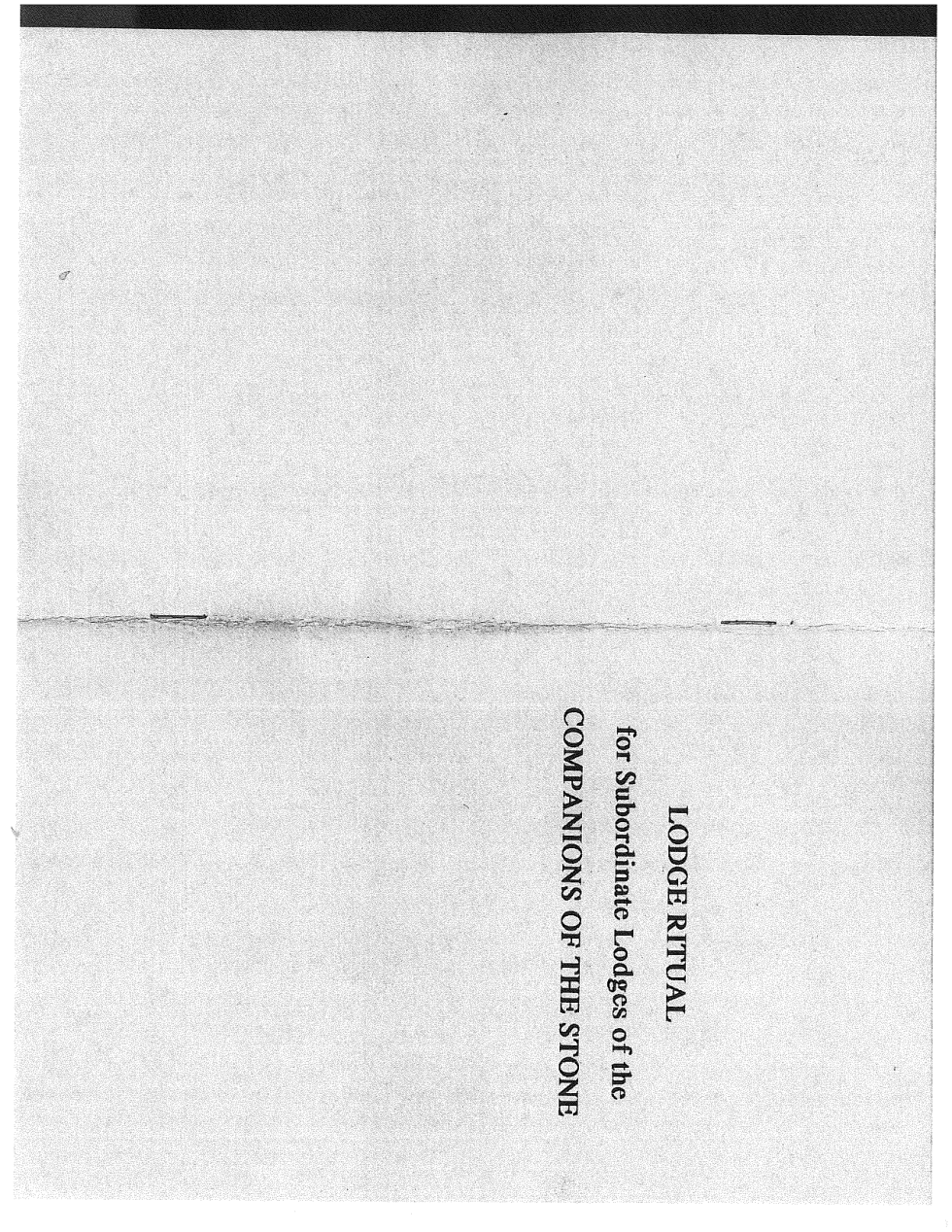 Lodge Ritual Booklet - All Text cover