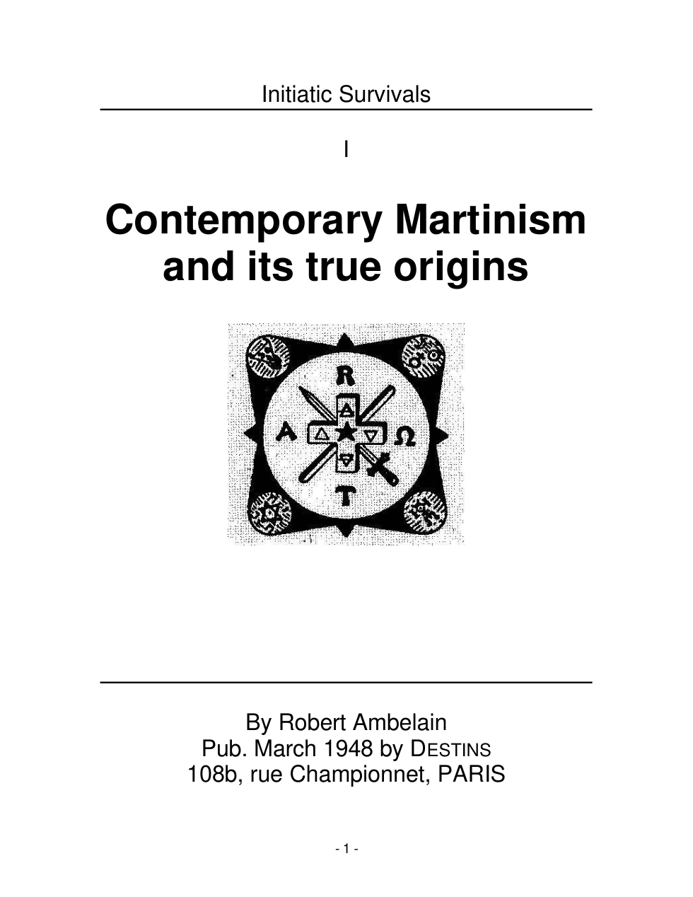 Contemporary Martinism cover