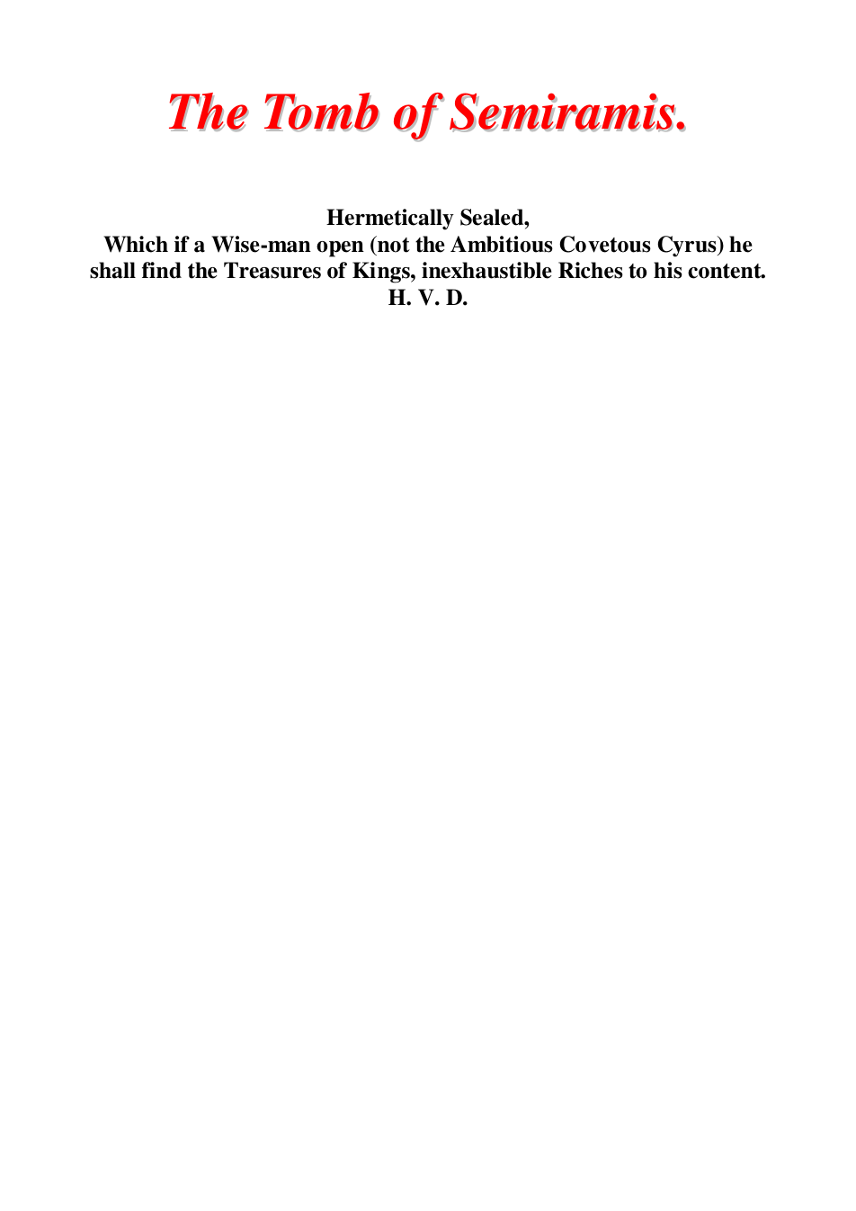 The Tomb of Semiramis cover