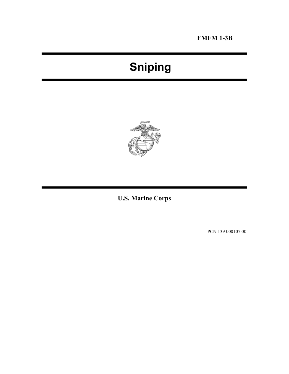 US Marine Corps Sniper Manual FMFM 1-3B cover