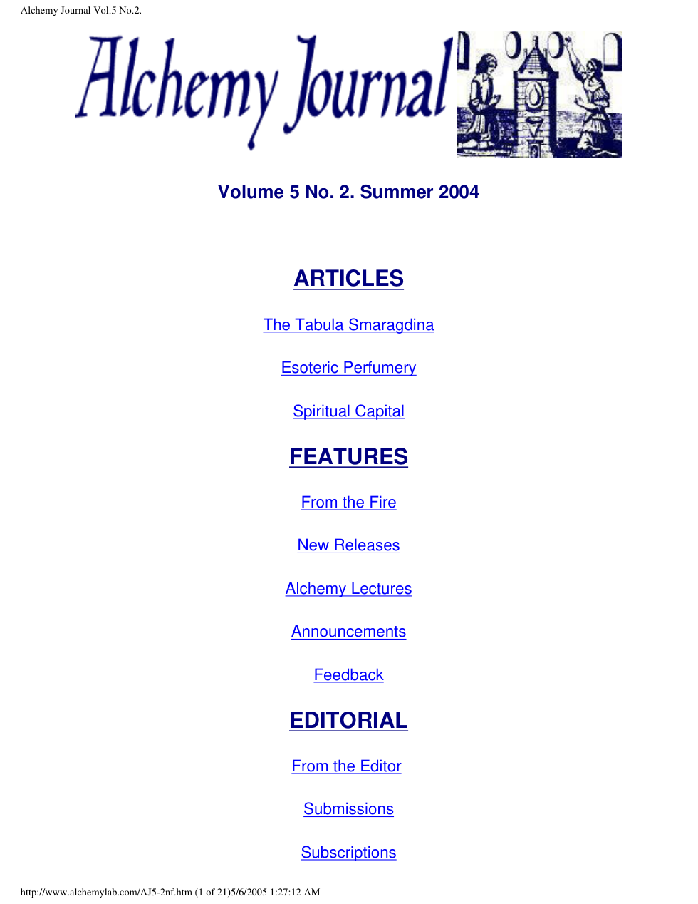 Alchemy Journal Vol.5 No.2 cover