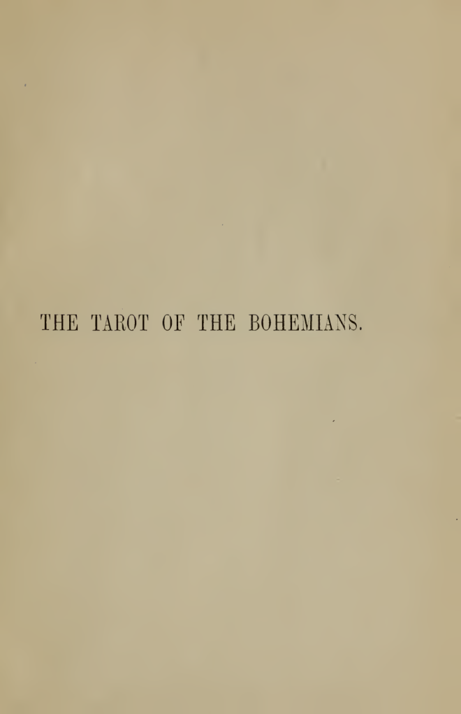 The Tarot Of The Bohemians(1892) cover