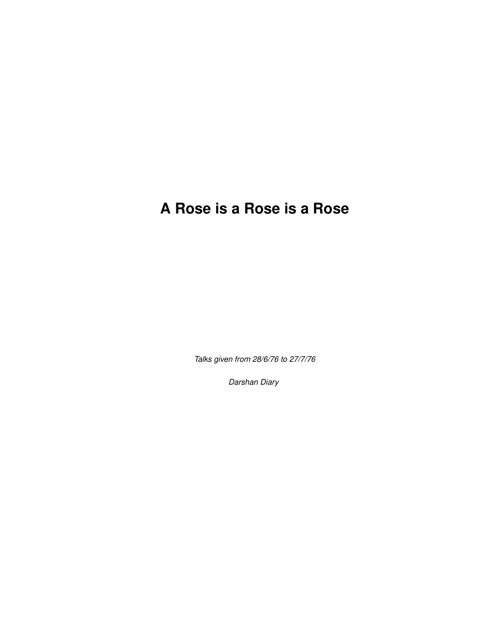 A Rose is a Rose is a Rose cover