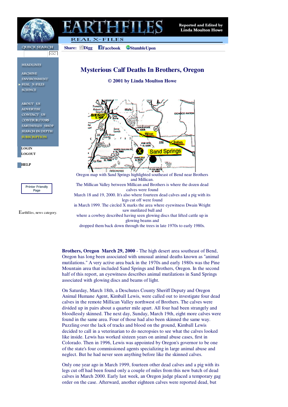 03 29 2000 Mysterious Calf Deaths In Brothers, Oregon cover