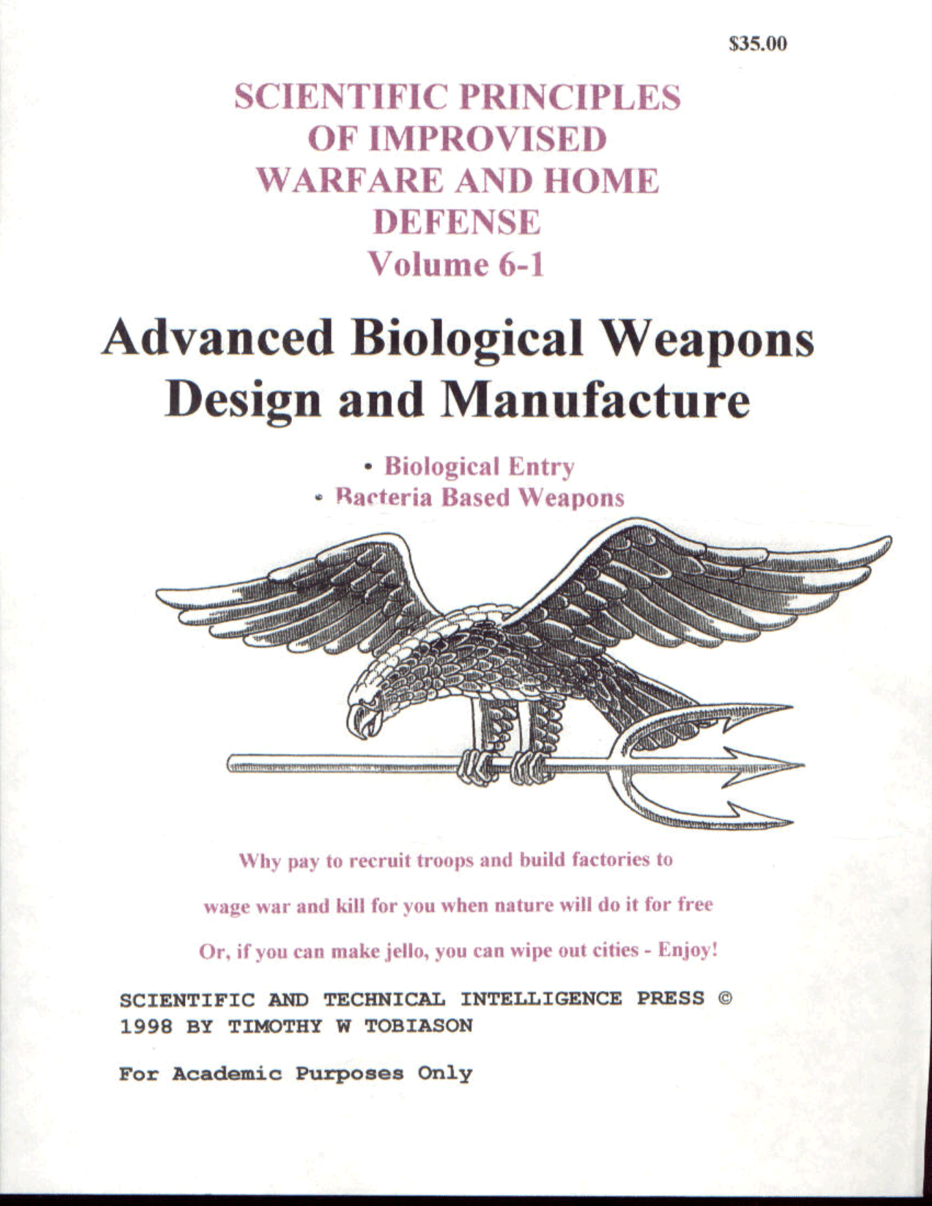 V6-A Advanced Bio Weapons Design & Manufacture (Bacteria) cover