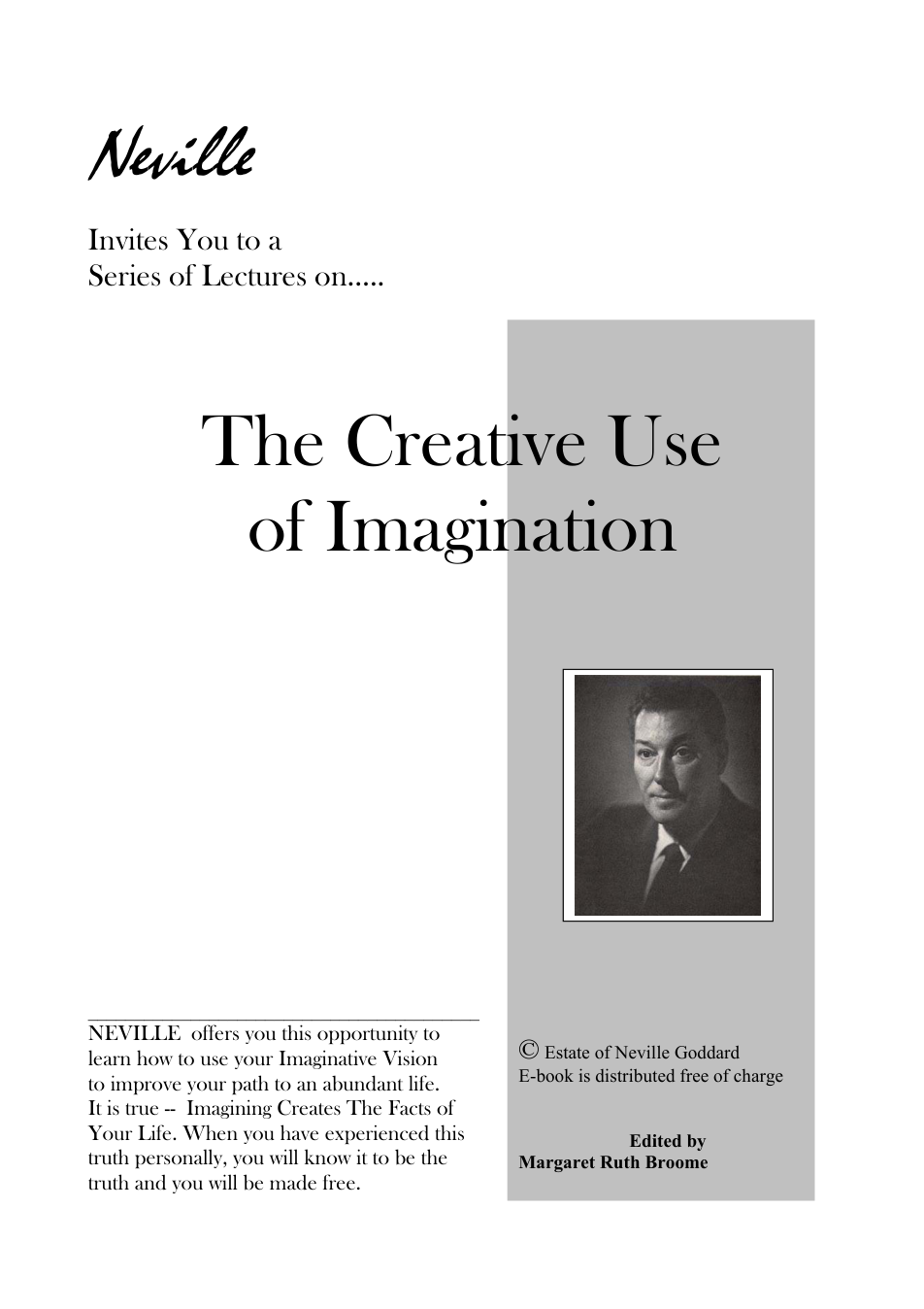 Neville Goddard - The Creative Use of Imagination cover
