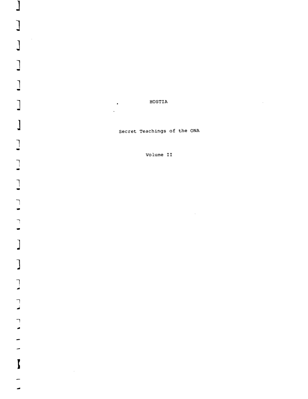 ONA - Hostia Volume II cover