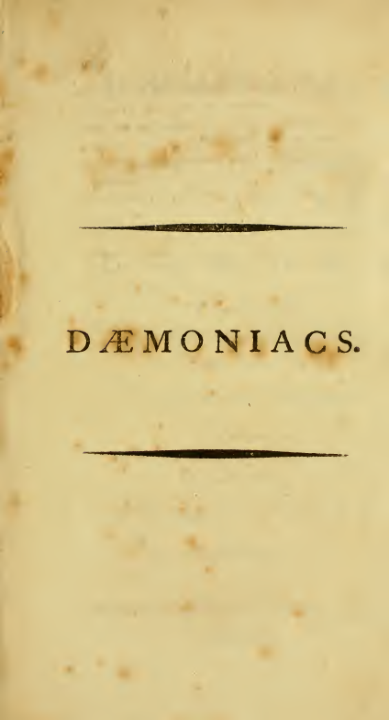 Deamoniacs In Which The Hypotheses Of The Rev. Mr. Farmer, cover