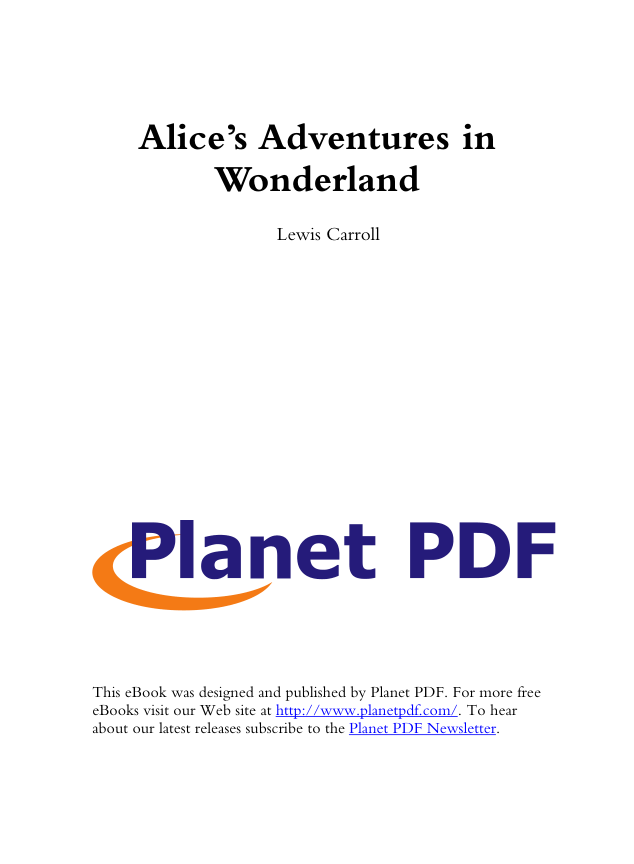 Alice’s Adventures In Wonderland cover