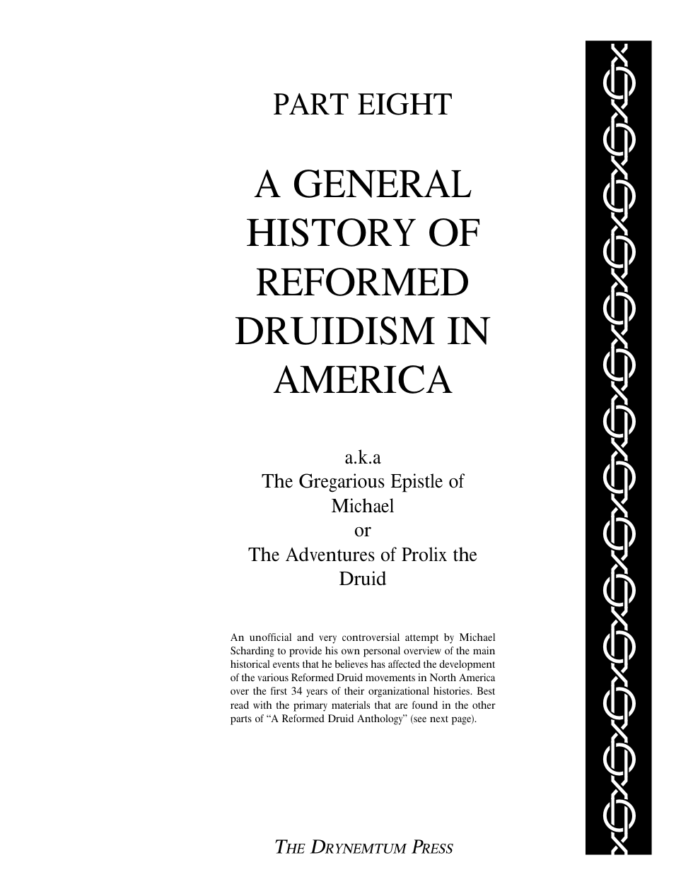 Reformed Druids - Anthology 08 A General History cover
