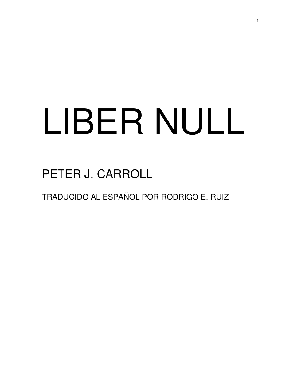 Liber-Null (Peter Carroll Esp) cover