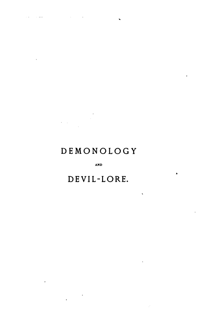 Demonology and Devil lore(1879) cover