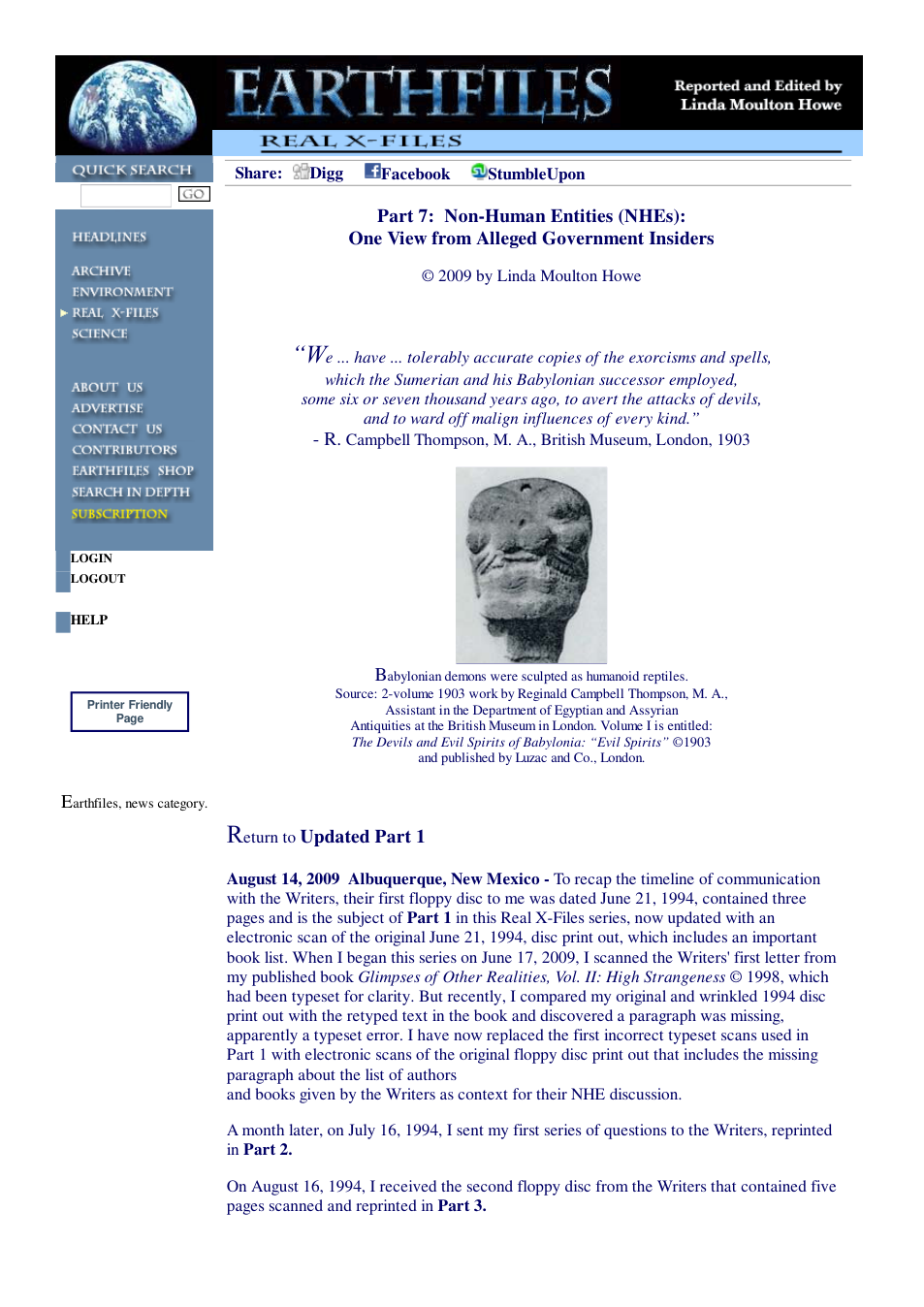 08 14 2009 Part 7 Non-Human Entities (NHEs) One View from Alleged Government Insiders cover