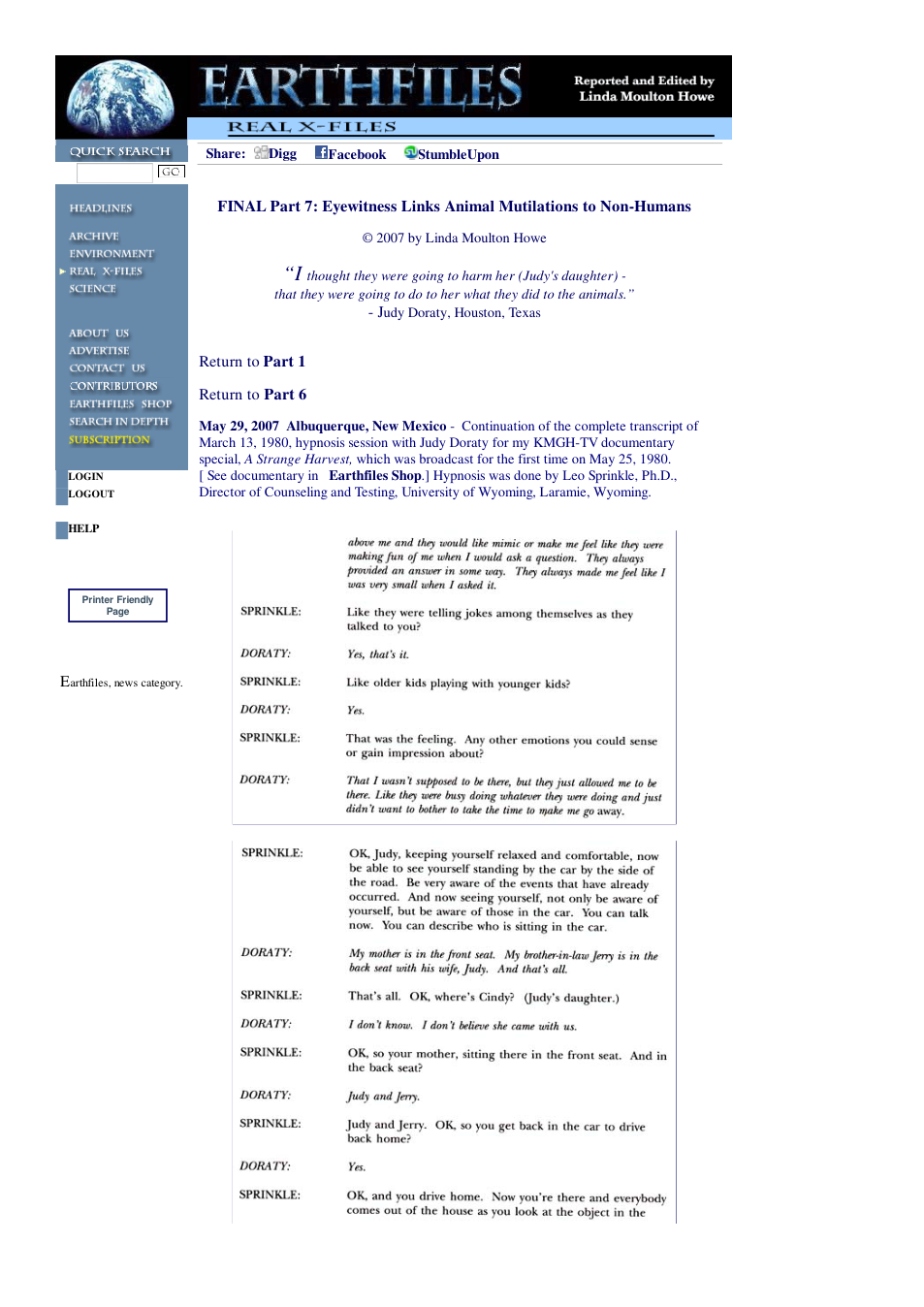 05 29 2007 Final Part 7 Eyewitness Links Animal Mutilations to Non-Humans cover