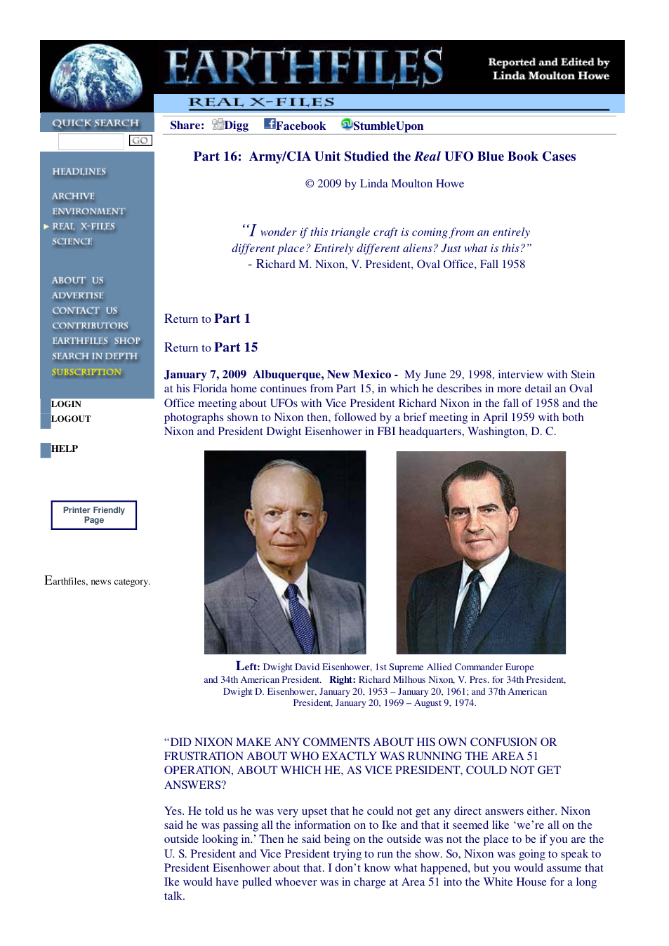 01 07 2009 Part 16 Army CIA Unit Studied the Real UFO Blue Book Cases cover