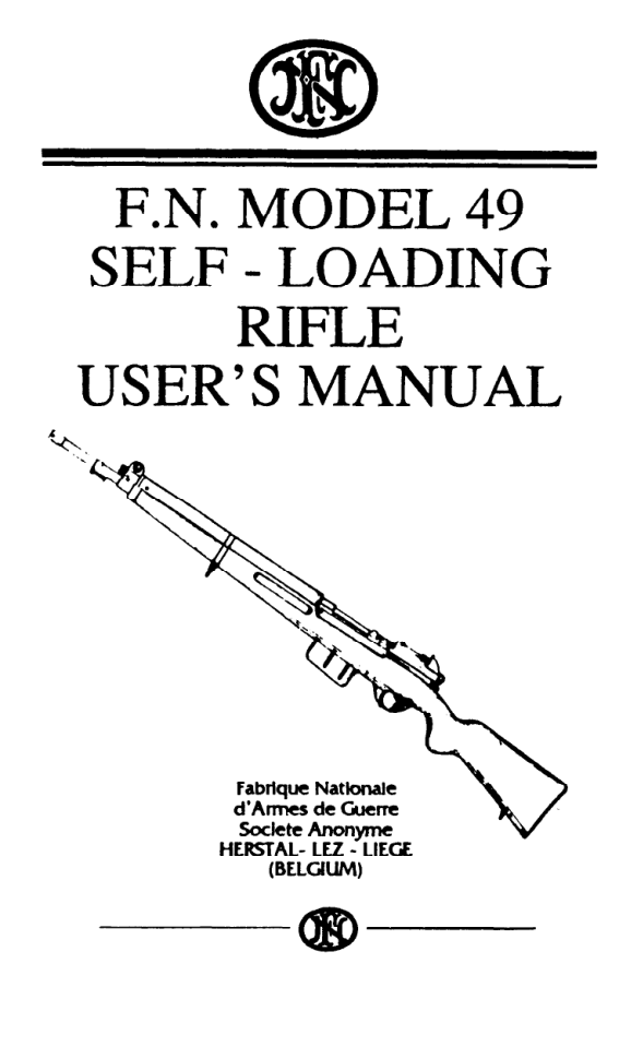 FN 49 Semi Automatic Rifle 53 pages cover